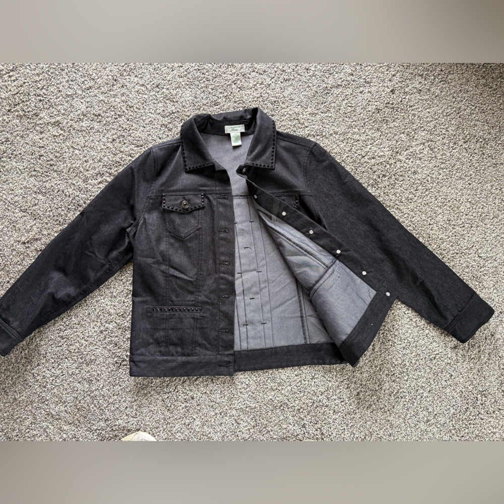 Women’s Black Denim Jacket - Picture 3 of 8